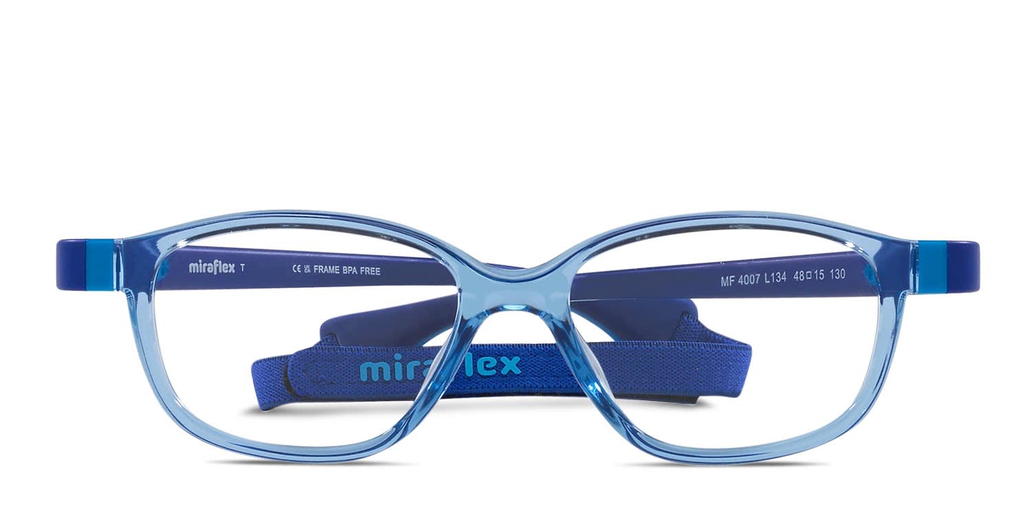 Miraflex MF4007 Kids Clear, Blue glasses - Clear / Blue - Frontal View