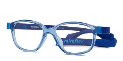 Miraflex MF4007 Kids Clear, Blue glasses - Clear / Blue - Angle View
