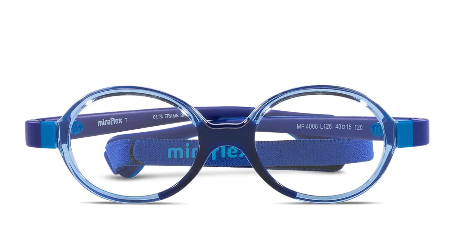 Miraflex MF4008 Kids Clear, Blue glasses - Clear / Blue - Frontal View
