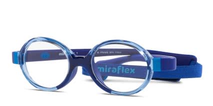 Miraflex MF4008 Kids Clear, Blue glasses - Clear / Blue - Angle View