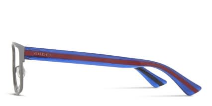 Gucci GG0007O Gunmetal w/Blue glasses - Blue / Gunmetal - Side View