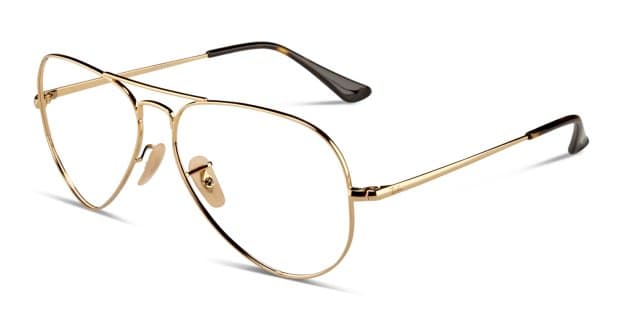 Ray-Ban RX6489 Aviator Gold Eyeglasses | Includes FREE Rx Lenses
