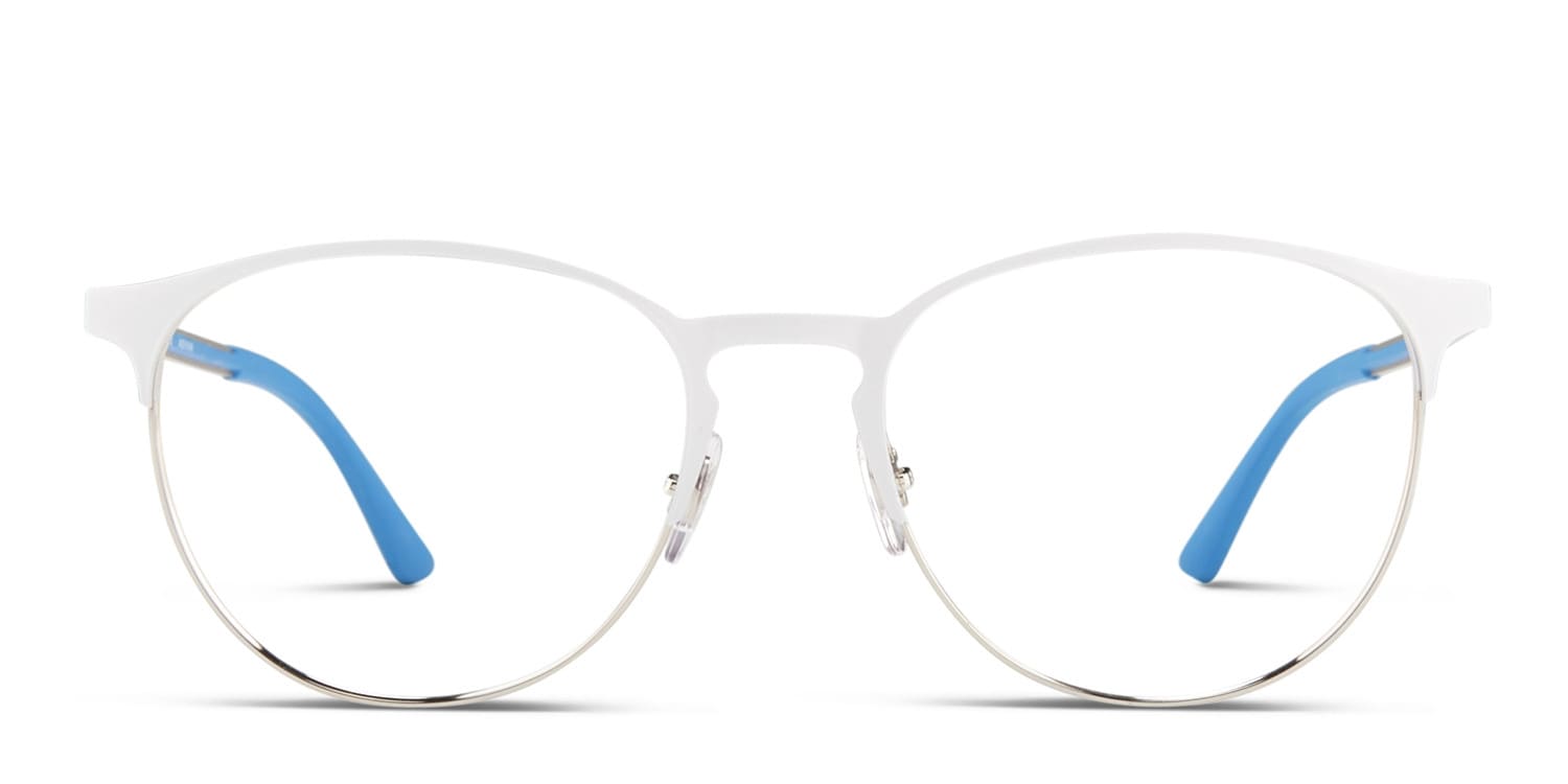 Ray Ban 6375 White W Blue Prescription Eyeglasses