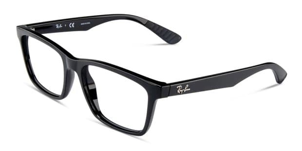 Ray-Ban 7025 Shiny Black Eyeglasses | Includes FREE Rx Lenses