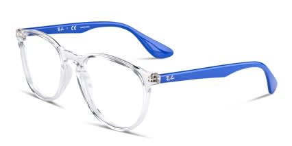 Ray-Ban 7046 Blue/Clear glasses - Blue / Clear - Angle View