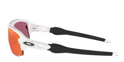 Oakley OJ9005 Flak XS Kids Prizm White, Black, Red (Non-Rx-able) glasses - White / Red - Side View