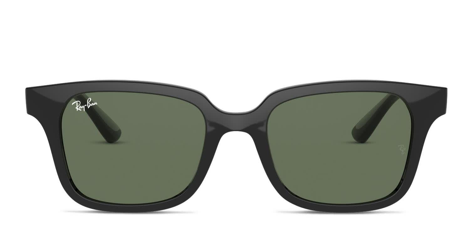 Ray-Ban RJ9071S Kids Shiny Black/Green glasses - Shiny Black / Green - Frontal View