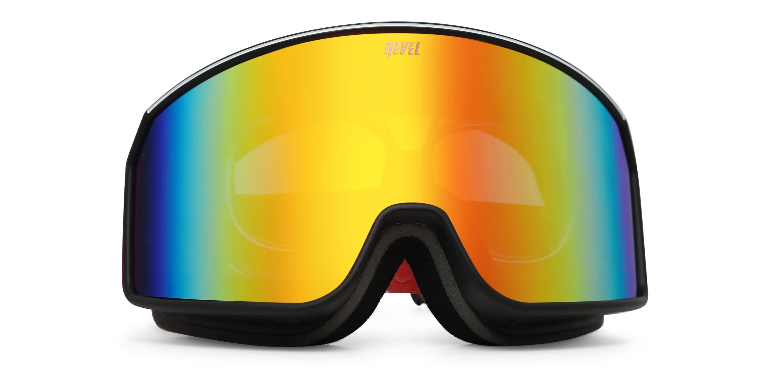 Revel Whitefish Ski Goggles w/Clip-in Black, Red glasses - Black / Multicolor - Frontal View