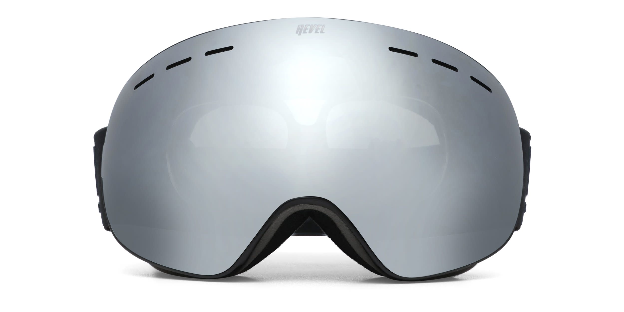 Revel Vail Ski Goggles w/Clip-in Silver, Black glasses - Silver / Black - Frontal View