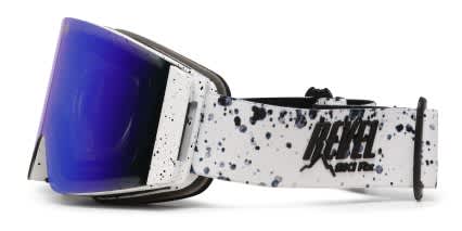 Revel Freeride Ski Goggles w/Clip-On Kids Blue, White glasses - Blue / White - Side View