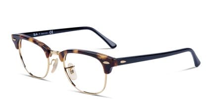 Ray-Ban RX5154 Clubmaster Tortoise/Gold/Black glasses - Tortoise / Gold / Black - Angle View