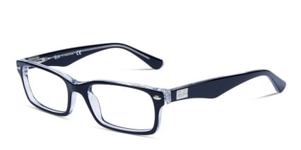 Ray-Ban RB5206 Black Crystal glasses - Black / Clear - Angle View