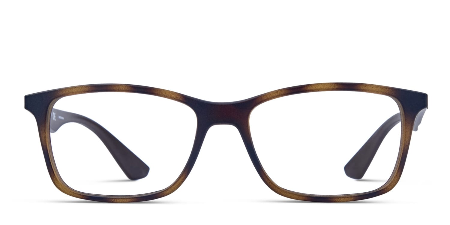Ray-Ban RX7047 Brown/Tortoise Eyeglasses | Includes FREE Rx Lenses