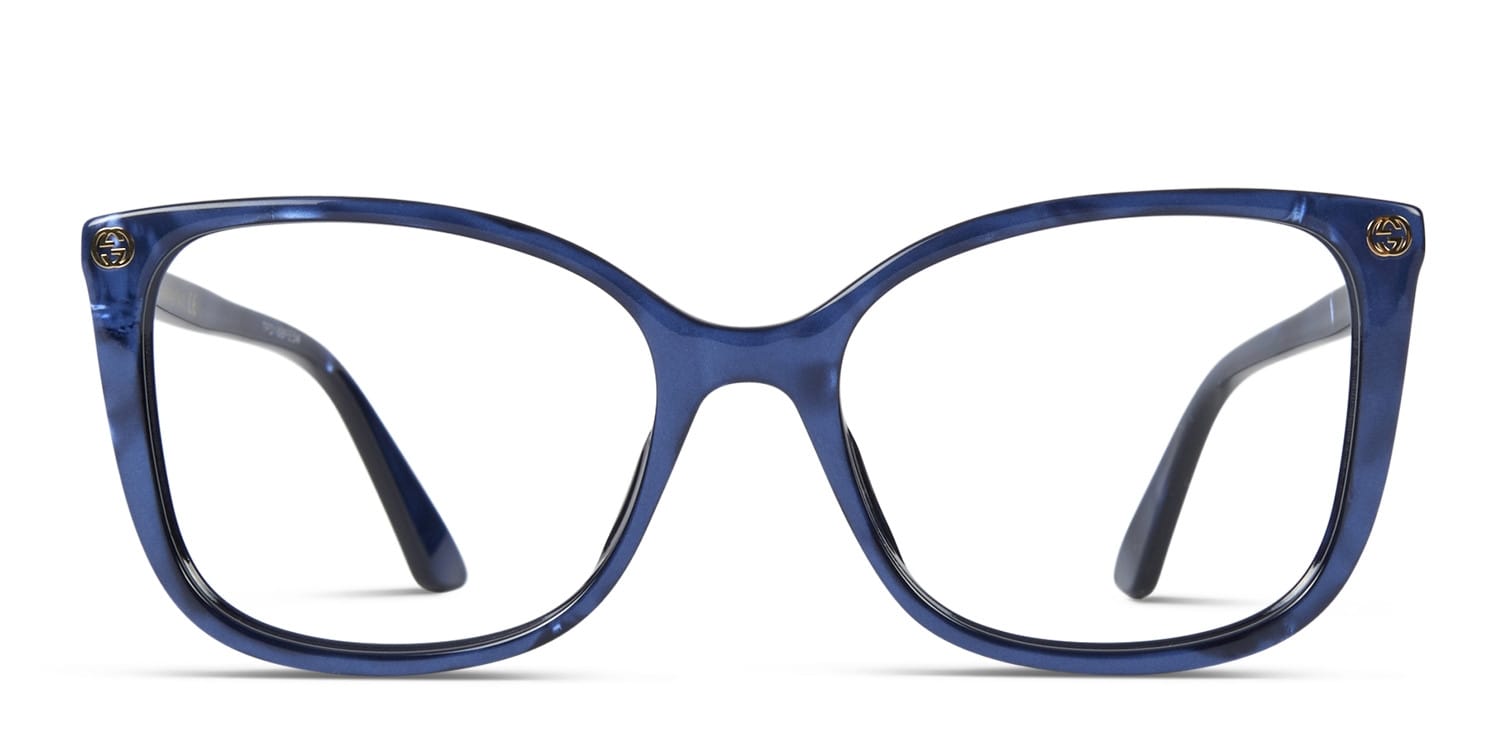 Gucci GG0026O Blue glasses - Blue - Frontal View