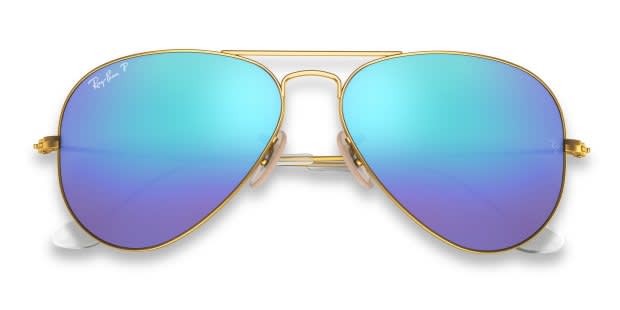 Ray-Ban RB3025 Aviator Large Metal Gold, Clear, Blue Sunglasses