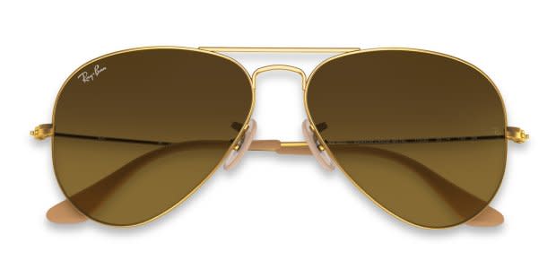 Ray-Ban RB3025 Aviator Large Metal Gold, Beige, Clear, Green