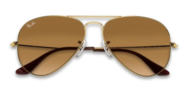 Ray-Ban RB3025 Aviator Large Metal Gold, Bronze, Brown Sunglasses