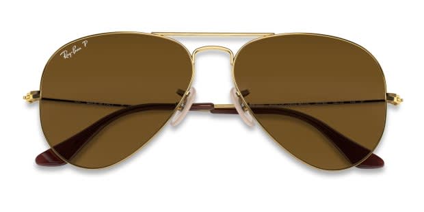 Ray-Ban RB3025 Aviator Large Metal Gold, Brown, Bronze Sunglasses