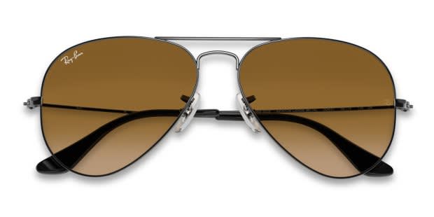 Ray-Ban RB3025 Aviator Large Metal Gunmetal, Brown Sunglasses