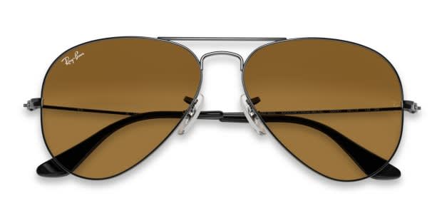 Ray-Ban RB3025 Aviator Large Metal Gunmetal, Brown Sunglasses
