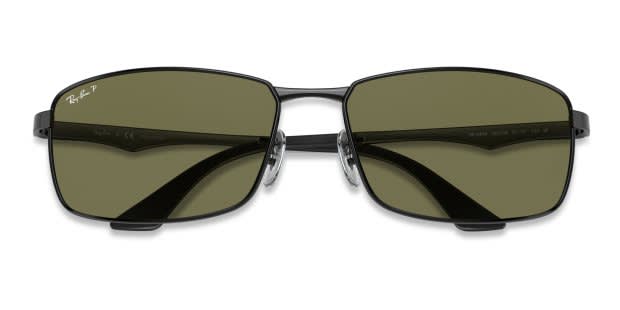 Ray-Ban RB3498 Black/Green Polarized Sunglasses