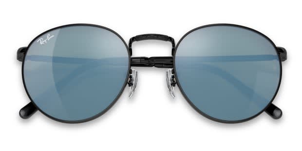 Ray-Ban RB3637 New Round Shiny Black, Blue Sunglasses Online