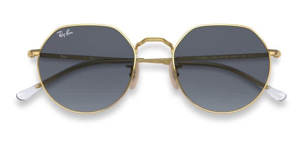 Ray-Ban RB3565 Jack gold frame with blue gradient grey lenses