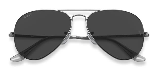 Ray-Ban RB3689 Aviator Metal II gunmetal frame with black lenses