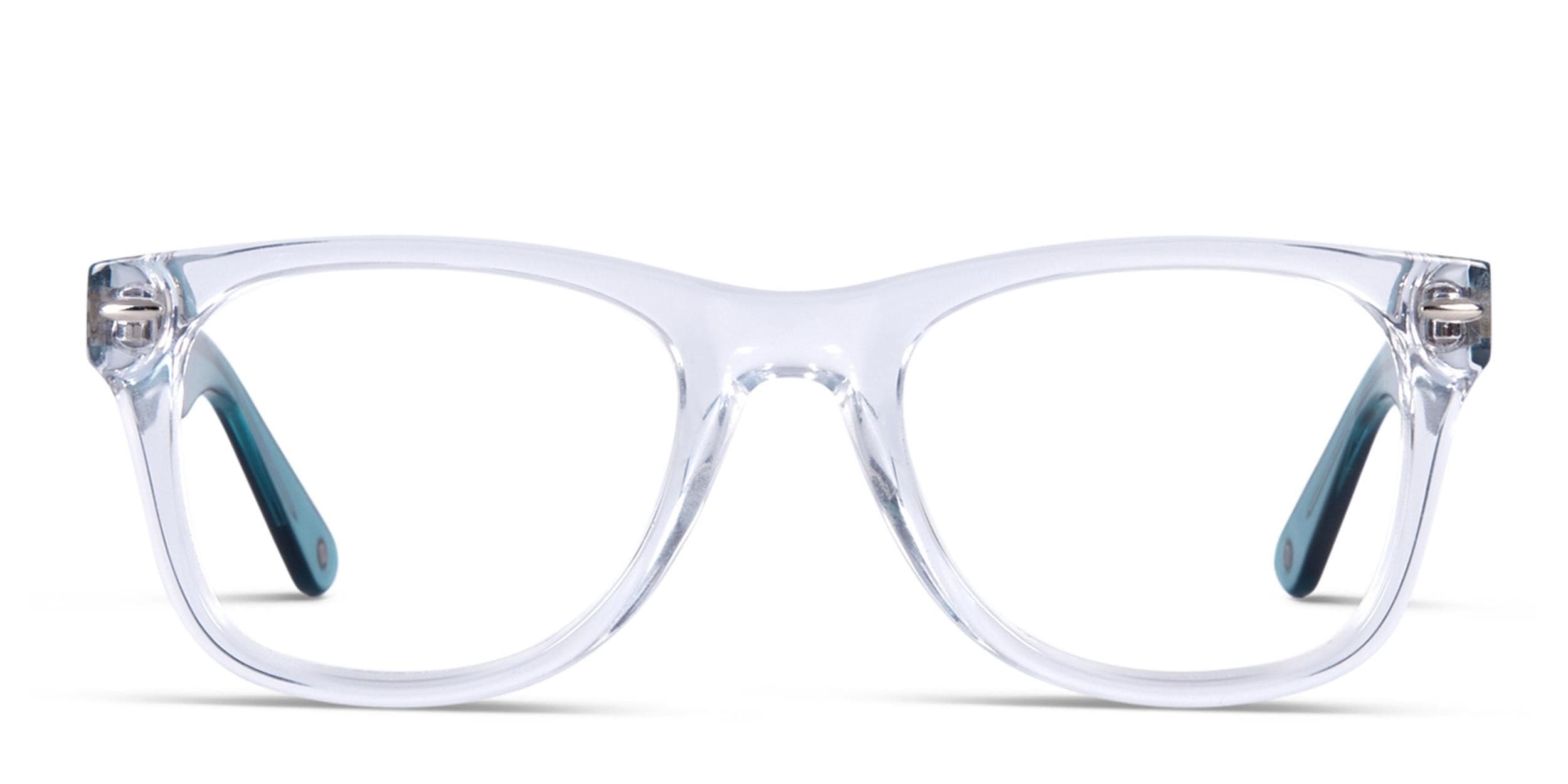 Muse M Classic Clear/Teal glasses - Clear / Blue - Frontal View
