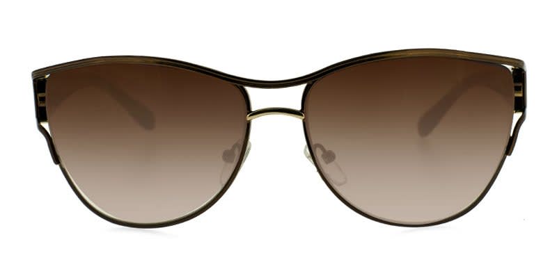 GM 147 Browb, Gold glasses - Brown / Gold - Frontal View