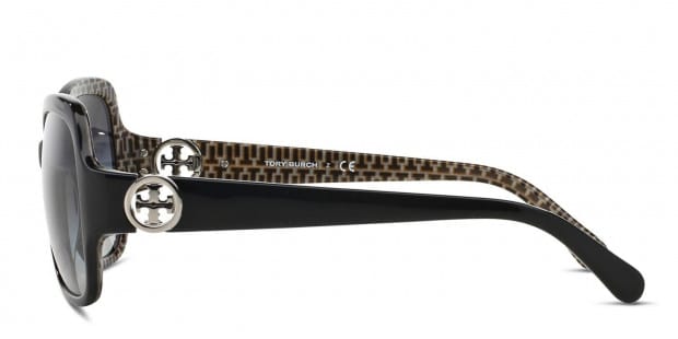The Tory Burch TY7059 sunglasses bring a unique sense of style to the classic square shape. Crafted from premium acetate it features an angled browline luxurious hues and iconic brand logo detailing