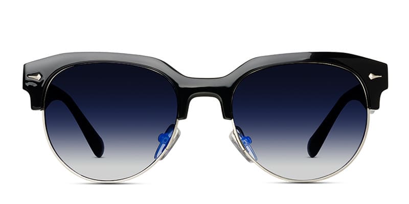 GM 181 Black/White w/Blue glasses - Black / Blue - Frontal View