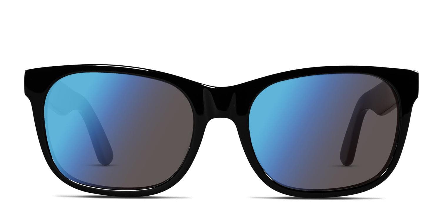 EnChroma® California Color Blind Sunglasses Shiny Black, Blue glasses - Blue / Shiny Black - Frontal View