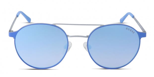 Guess GU3023 blue frame with blue mirrored lenses. Lenses provide