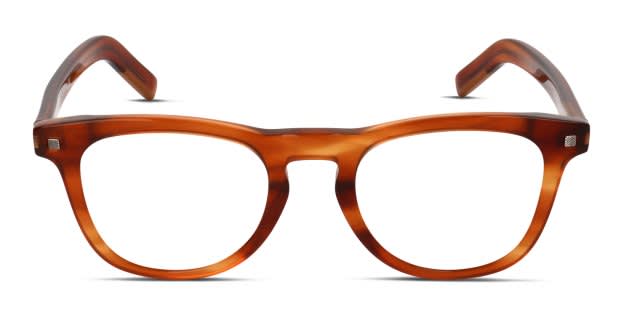 Ermenegildo Zegna Brown Acetate Glasses  (Frames) Ermenegildo Zegna Eyeglasses EZ5254 054 Brown Rectangular  main image 3