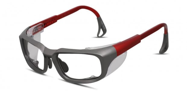 Pentax ZT100 Gray/Red Eyeglasses | Includes FREE Rx Lenses