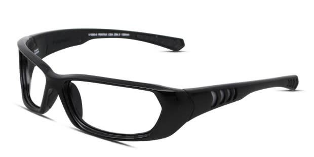 Pentax V1000 Shiny Black Eyeglasses | Includes FREE Rx Lenses