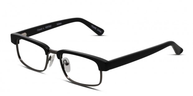 Pentax Classic 4 Shiny Black/Gunmetal Eyeglasses | Includes FREE