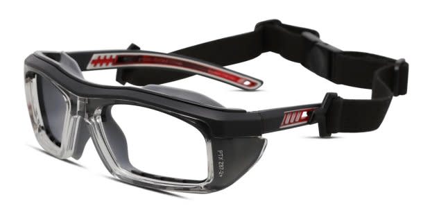 Pentax ZT500G Clear/Black/Red Eyeglasses | Includes FREE Rx Lenses