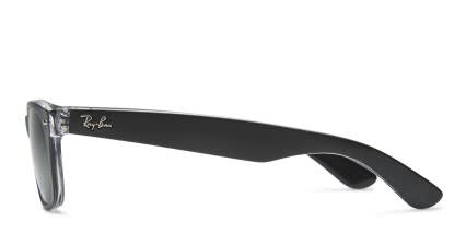 Ray-Ban RB2132 New Wayfarer Matte Black, Clear glasses - Matte Black / Clear - Side View