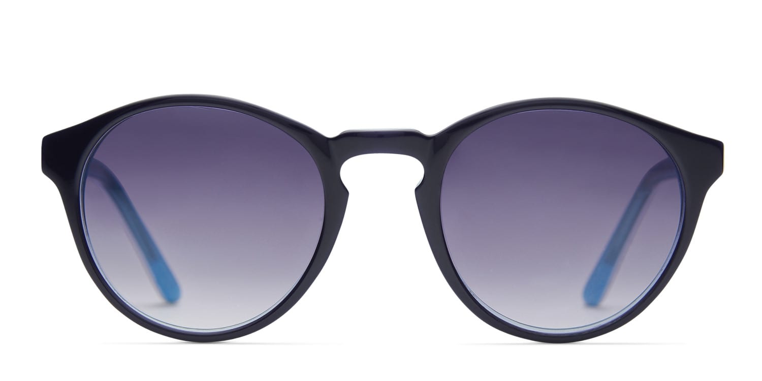 Ray Barry Dark Navy Blue w/Teal glasses - Blue / Teal - Frontal View