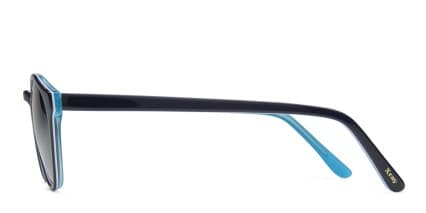 Ray Barry Dark Navy Blue w/Teal glasses - Blue / Teal - Side View