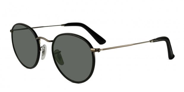 Ray ban round metal leather store