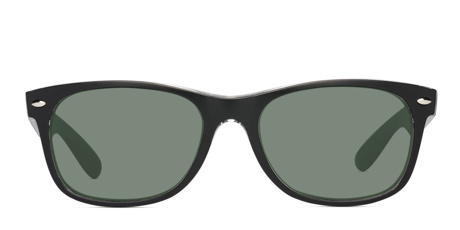 Ray-Ban RB2132 New Wayfarer Matte Black, Clear glasses - Matte Black / Clear - Frontal View