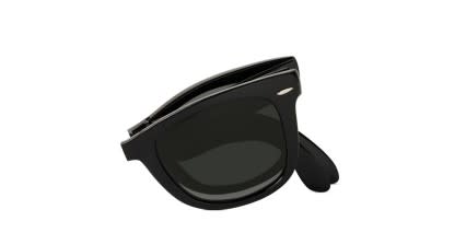 Ray-Ban RB4105 Foldable Wayfarer Black glasses - Black - Angle View