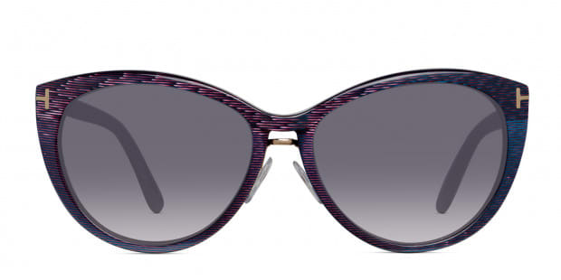 Tom Ford Gina Light Purple w Blue Prescription Sunglasses