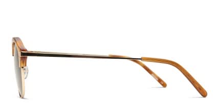 Honor Brown w/Gold NA glasses - Brown / Gold - Side View