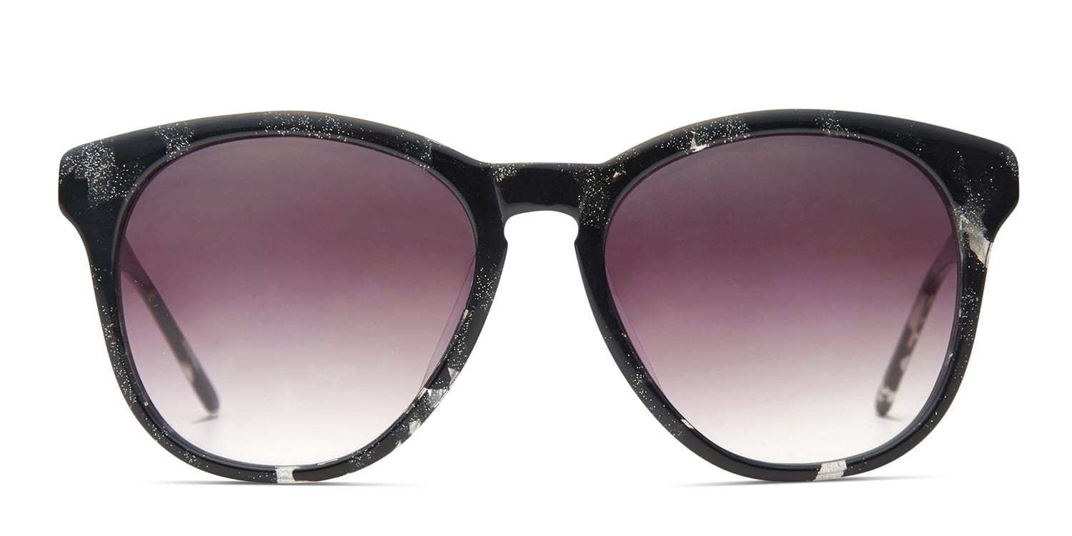 Cortez Black Glitter NA glasses - Black - Frontal View