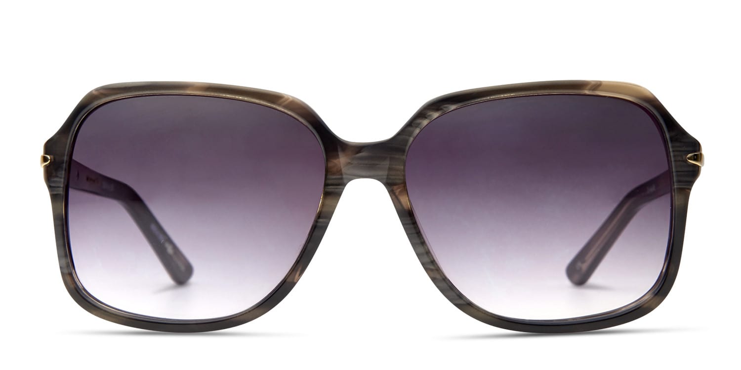 Belleview Gray Stripe NA glasses - Gray - Frontal View
