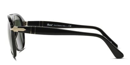 Persol PO0649 Shiny Black, Green glasses - Shiny Black / Green - Side View